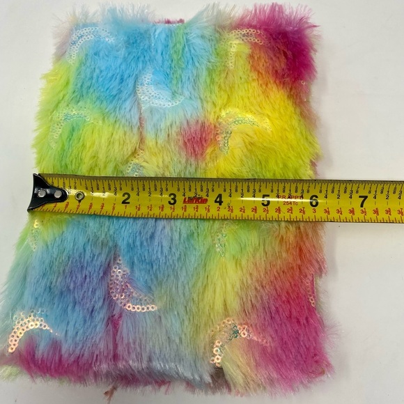 NEW - Colorful Faux Fur Rainbow Colored Journal Notebook - Picture 7 of 7
